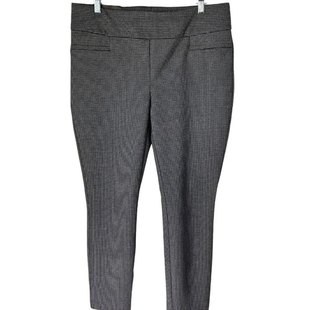 Dalia Gray Black Herringbone Pull On Cropped Pants Size Large New‎ With Tag